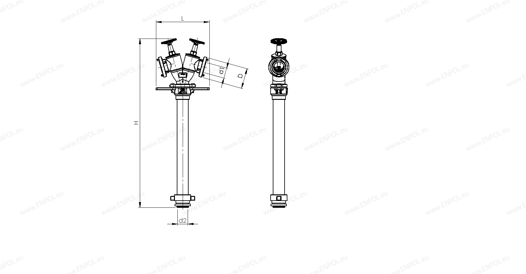 Stojak hydrantowy DN80 B/BB - obrazek 2